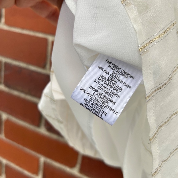 Sleeveless crepe Joie top, silver threads size S - Picture 6 of 6